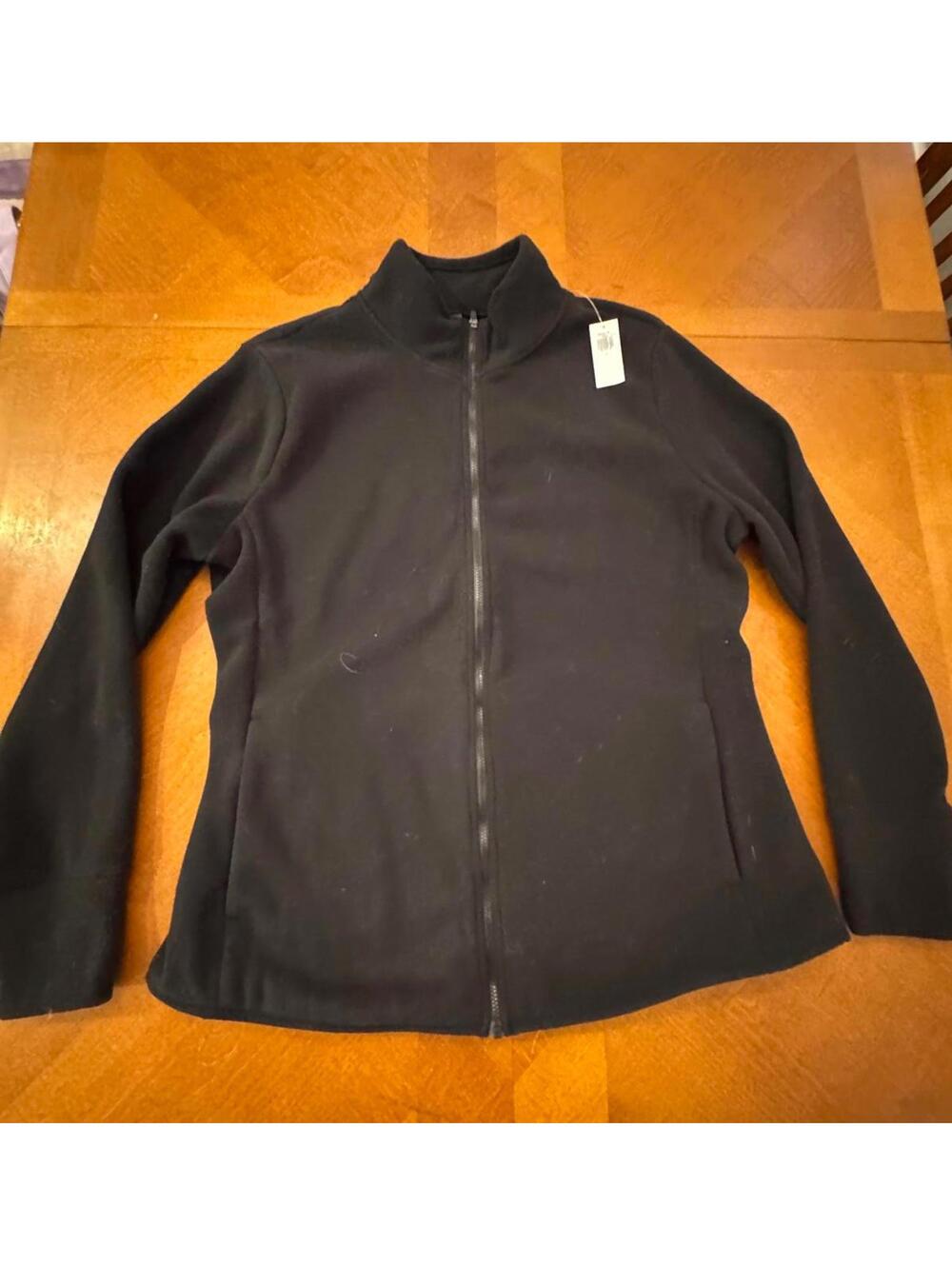 Old Navy Black Full Zip Fleece Jacket Size Large j-2